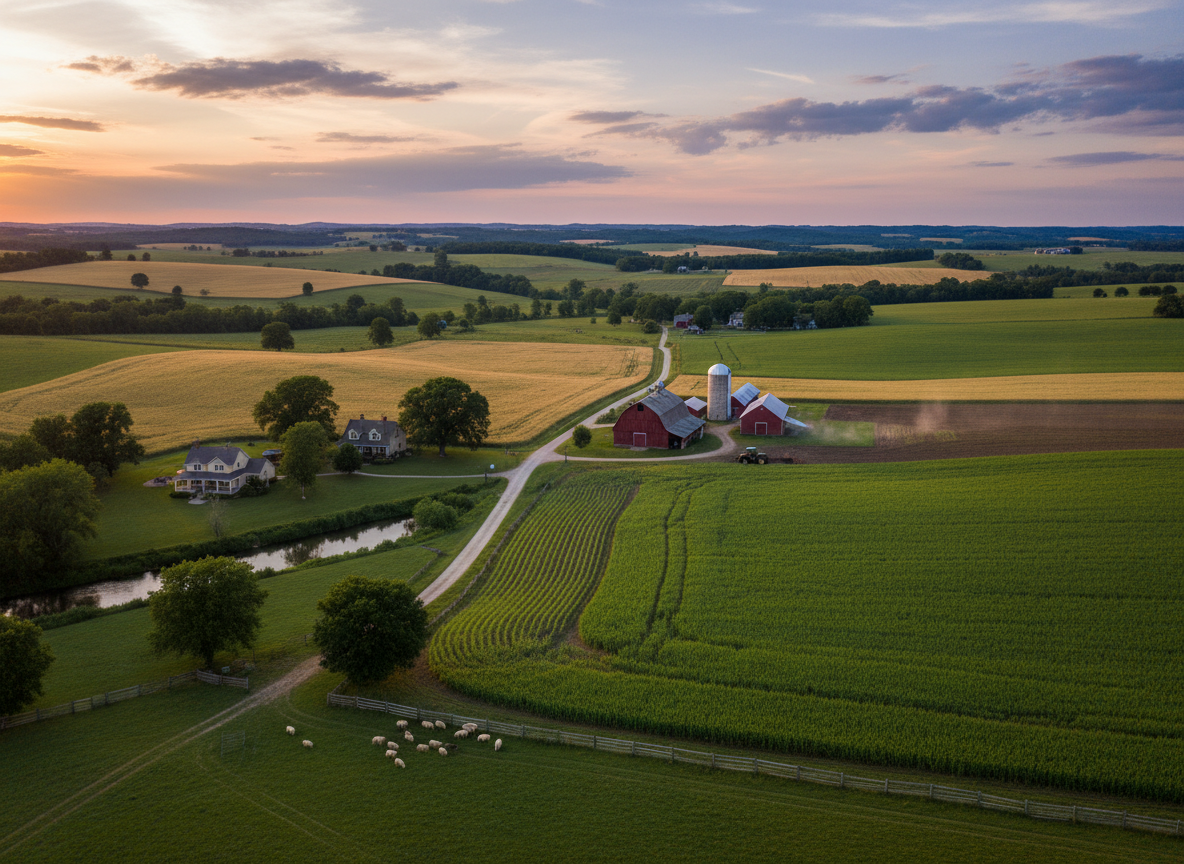 large landscape image of a farm